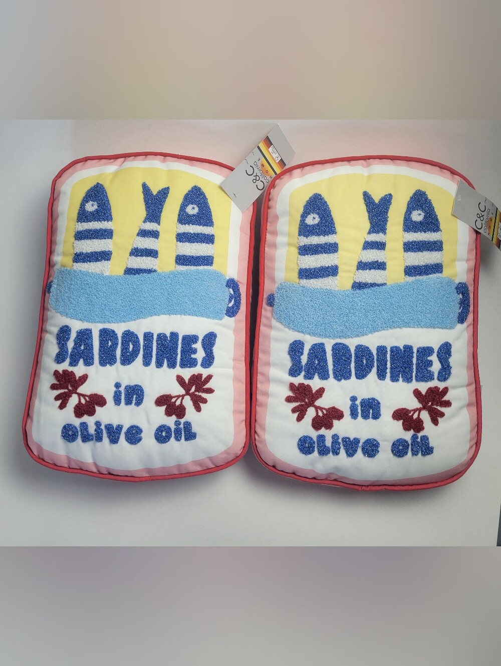 Sardines In Olive Oil C & C California 2 Accent pillows New